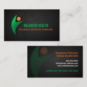 Wellness Nutrition and Fitness Coach Business Card