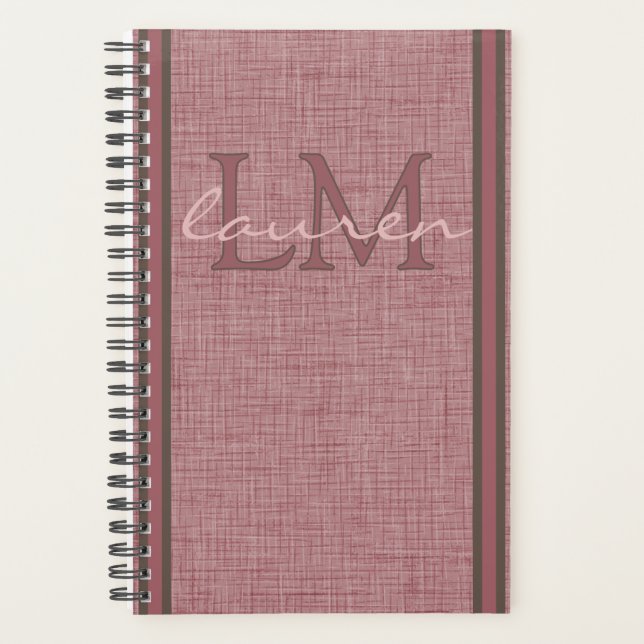 Wellness Planner Vintage Red Linen Design (Front)