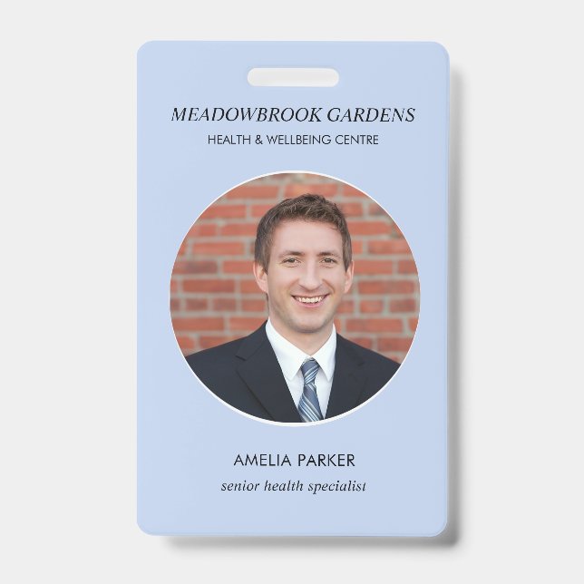 Wellness Professional Photo Identity Design Badge (Front)