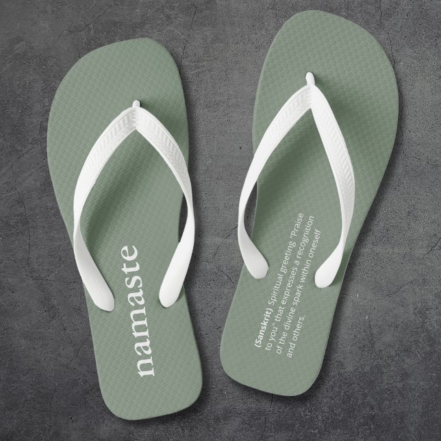 Wellness Simple Namaste Minimalist Yoga Teacher Flip Flops (Creator Uploaded)