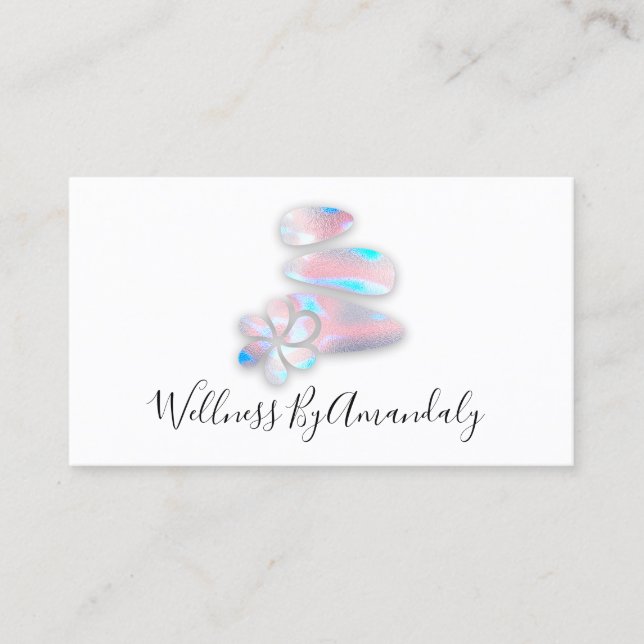 Wellness Spa Massage Therapy  Rose Reflexology Business Card (Front)
