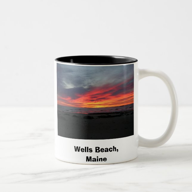 Wells Beach Maine 9-05, Wells Beach, Maine , Se... Two-Tone Coffee Mug (Right)
