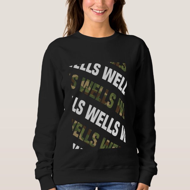 Wells Camo Pattern Green Camouflage Sweatshirt (Front)