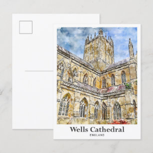 Wells Cathedral Somerset England Travel Postcard