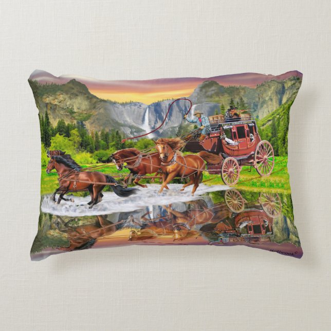 WELLS FARGO STAGECOACH ACCENT PILLOW (Front)