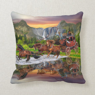 WELLS FARGO STAGECOACH THROW PILLOW