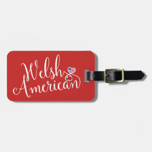 Welsh American Entwined Heart Luggage Tag