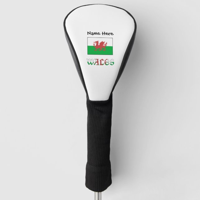 Welsh Angel Christmas Flag Green Personalization  Golf Head Cover (Front)