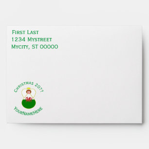 Welsh Angel Christmas Flag Personalized Envelope
