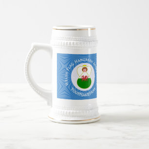 Welsh Angel Hanukkah Flag Beer Stein