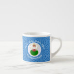 Welsh Angel Hanukkah Flag  Espresso Cup<br><div class="desc">Design features an angel, wearing the flag of Wales, flying in a white circle of squiggly squares. The background shows blue squiggly squares for Hanukkah celebrations. Above the angel are the words WELSH HANUKKAH ANGEL and a space for the year. Below, add a name to personalize or to create a...</div>