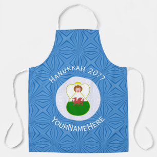 Welsh Angel Hanukkah Flag Personalized Large Apron