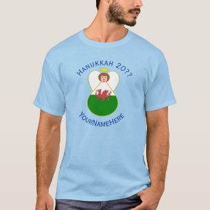 Welsh Angel Hanukkah Flag Personalized Men's T-Shirt