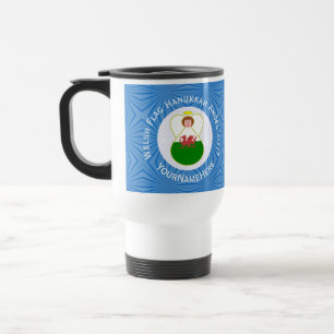 Welsh Angel Hanukkah Flag Travel Mug
