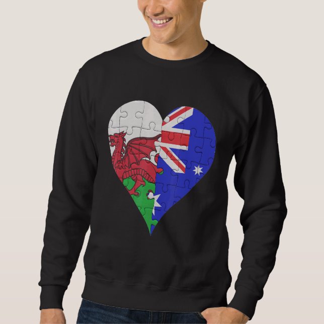 Welsh Australian Flag Heart Sweatshirt (Front)