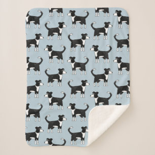 Welsh Border Collie Dog Sherpa Blanket