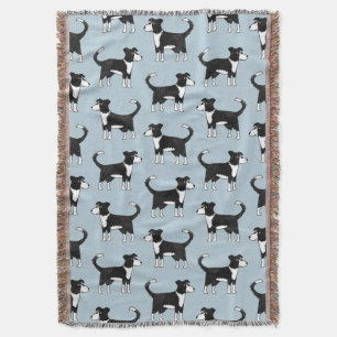 Welsh Border Collie Dog Throw Blanket