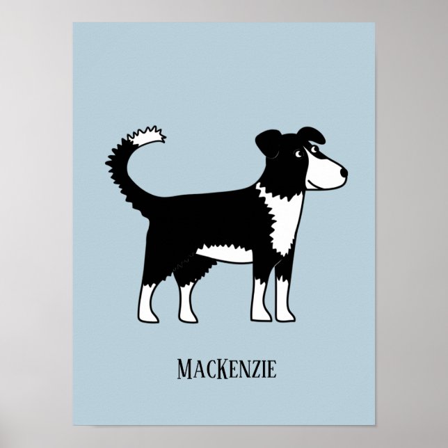 Welsh Border Collie Sheep Dog Custom Text Poster (Front)