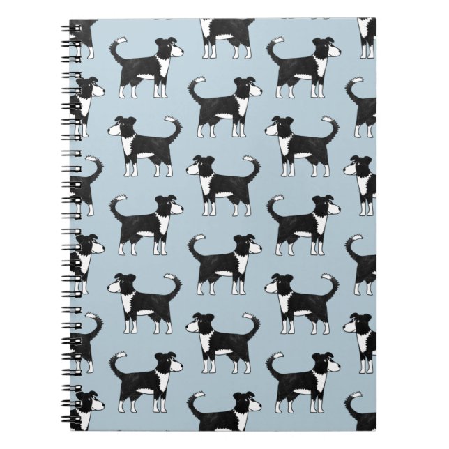Welsh Border Collie Sheepdog Cute Pattern Notebook (Front)
