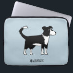 Welsh Border Collie Sheepdog Personalized Laptop Sleeve<br><div class="desc">An adorable black and white Welsh Border Collie sheepdog. These gorgeous and intelligent working dogs are great for animal lovers, shepherds and farmers. And anyone else too! Original art by Nic Squirrell.
Change or remove the name to customize.</div>
