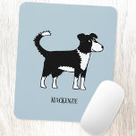 Welsh Border Collie Sheepdog Personalized Mouse Pad<br><div class="desc">An adorable black and white Welsh Border Collie sheepdog.  These gorgeous and intelligent working dogs are great for animal lovers,  shepherds and farmers. And anyone else too!  Original art by Nic Squirrell.  Change or remove the name to customize.</div>