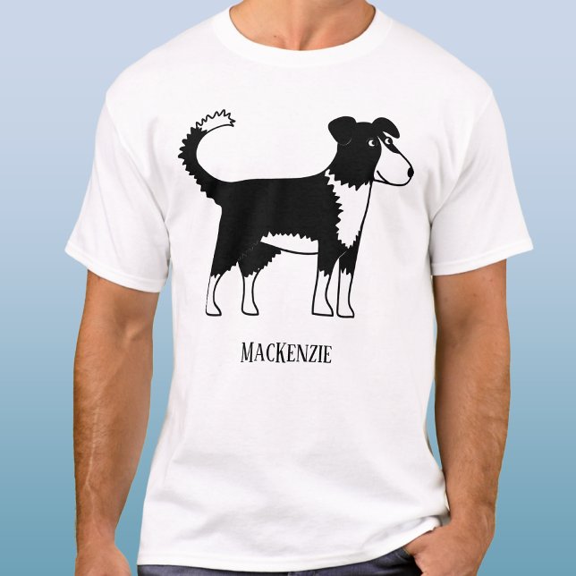 Welsh Border Collie Sheepdog Personalized T-Shirt (Welsh border collie personalized custom name ofr text sheepdog t-shirt for dog lovers)