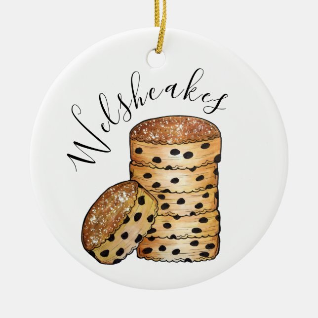 Welsh Cakes Welshcakes Bakestones UK British Food Ceramic Ornament (Front)