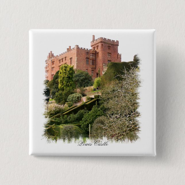 WELSH CASTLES 2 INCH SQUARE BUTTON (Front)