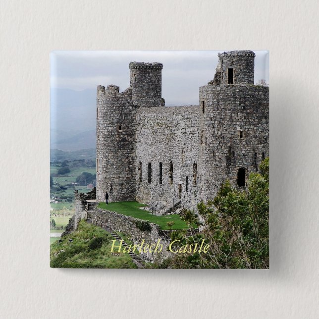 WELSH CASTLES 2 INCH SQUARE BUTTON (Front)
