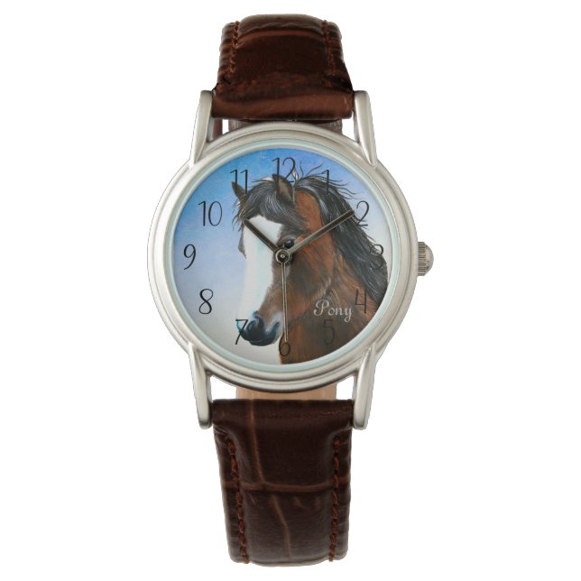 Welsh Cob Pony Watercolor Wildlife Watch (Front)