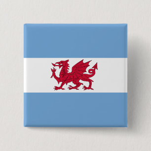 Welsh Colony In Patagonia, Argentina flag 2 Inch Square Button