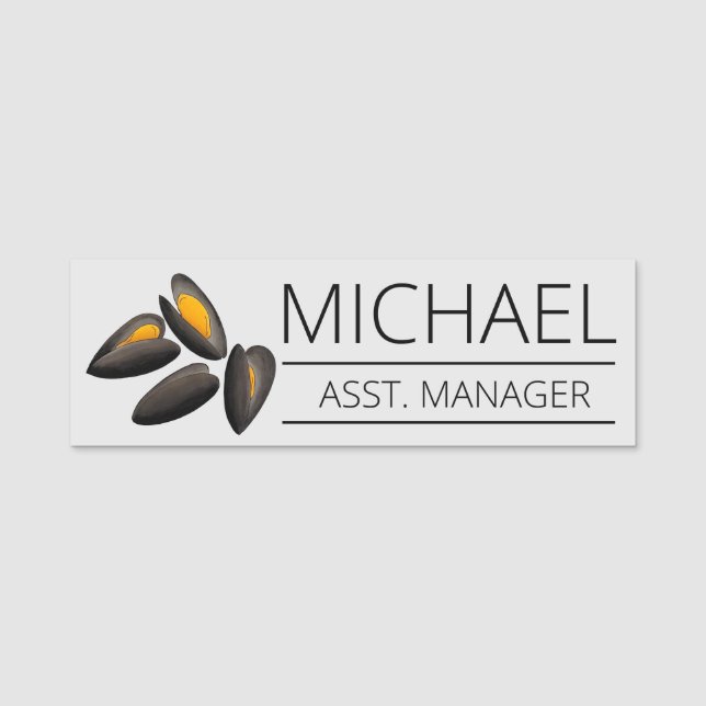 Welsh Conwy Mussels Seafood Molluscs Shellfish Name Tag (Front)