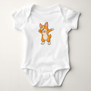 Welsh Corgi at Hip Hop Dance Dab Baby Bodysuit
