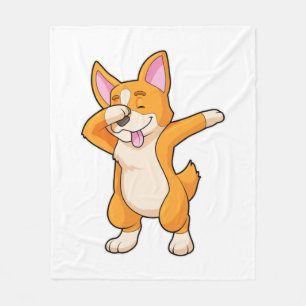 Welsh Corgi at Hip Hop Dance Dab Fleece Blanket