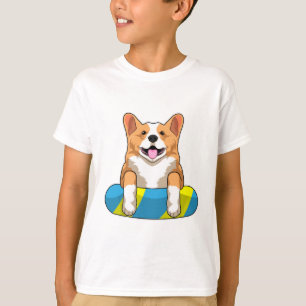 Welsh Corgi at Swimming with Swimming board T-Shirt