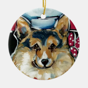 Welsh Corgi Cardigan Ceramic Ornament