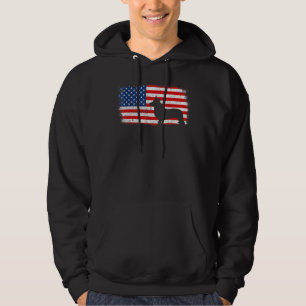Welsh Corgi Cardigan Patriotic American Flag Vinta Hoodie