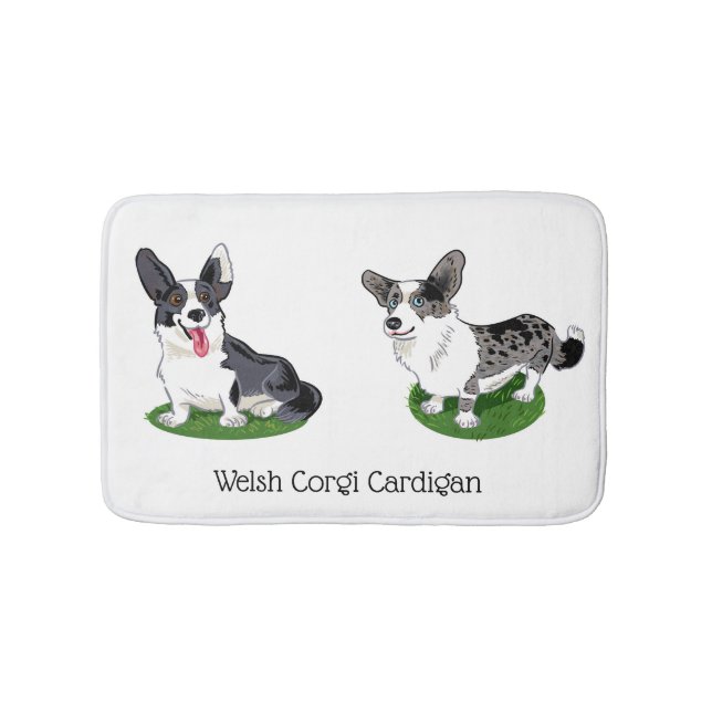 Welsh Corgi Cardigans Bath Mat (Front)