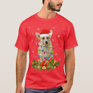 Welsh Corgi Christmas Lights Santa Xmas Dog Lover  T-Shirt