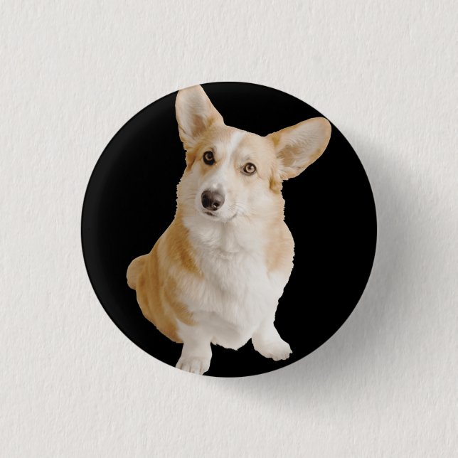 Welsh Corgi Dog  1 Inch Round Button (Front)