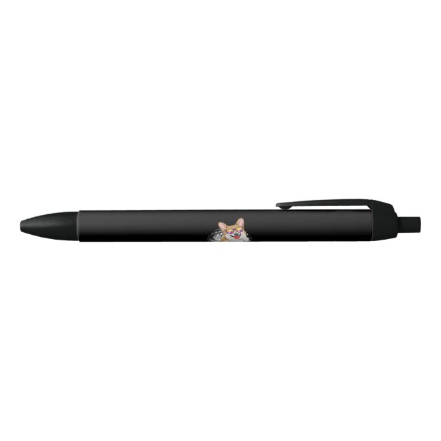Welsh Corgi Dog Black Ink Pen (Top)
