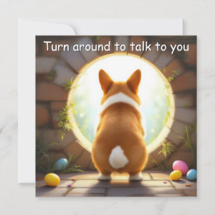 Welsh Corgi dog - Easter Holiday Card