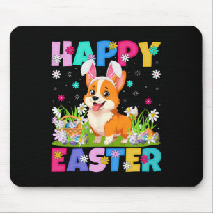 Welsh Corgi Dog Happy Easter Egg Hunt Bunny Ear Ea Mouse Pad