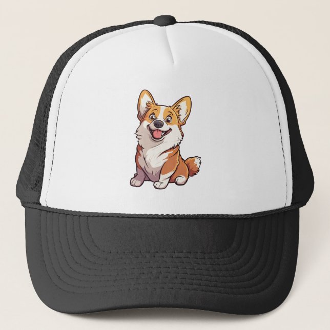 Welsh Corgi dog Mug Trucker Hat (Front)