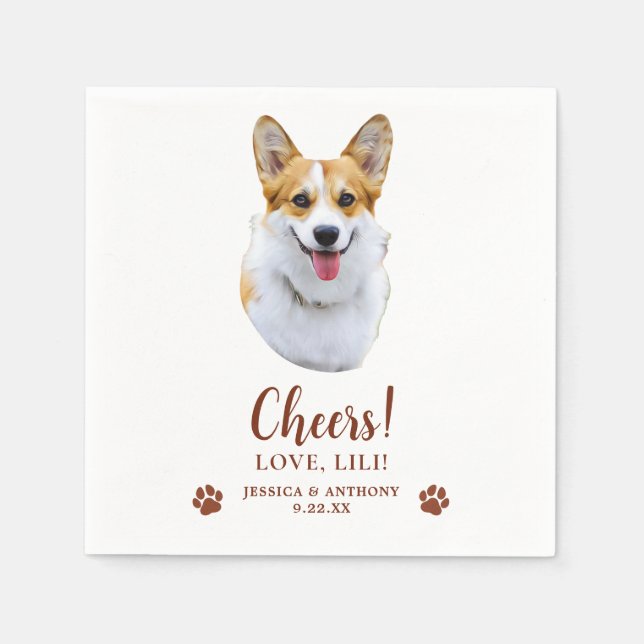 Welsh Corgi Dog Personalized Cheers Napkin (Front)