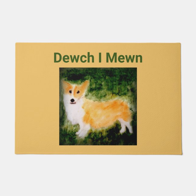 Welsh Corgi Dog Personalized Doormat (Front)