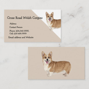 Welsh Corgi Dog Pet Animal Logo Business Card