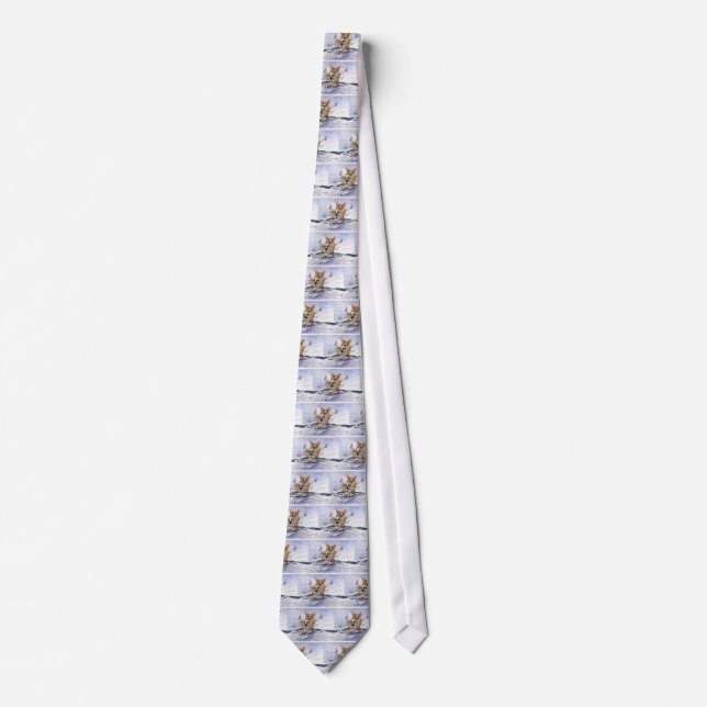 Welsh Corgi dog rowing Tie (Front)