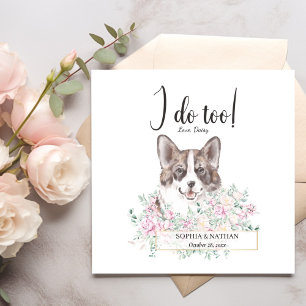 Welsh Corgi Dog Wedding Cocktail Napkins