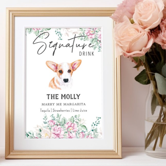 Welsh Corgi Dog Wedding Signature Drink Sign (Creator Uploaded)